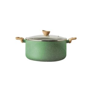 Kawashi Ceramic Casserole Pot With Glass Lid, Green, Kitchen Cookware - Image 4